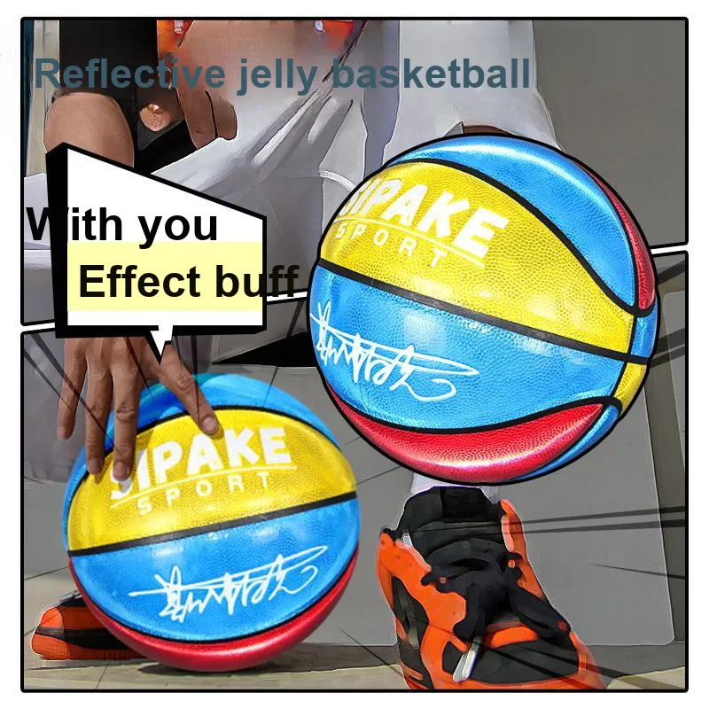 SIPAKESPORT Basketball Jelly Tri Color Jelly Yellow Size 7 Training Match Unisex-6