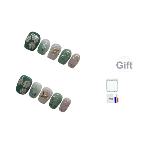 NIANTING Ручной работы Новинка Свежий PURE Spring Breeze False Nail Короткий LADDER Французский 14mm