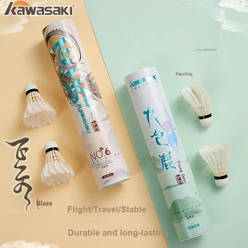 Kawasaki Flying Collection Size 6 10 Pack Goose Feather Shuttlecocks-2