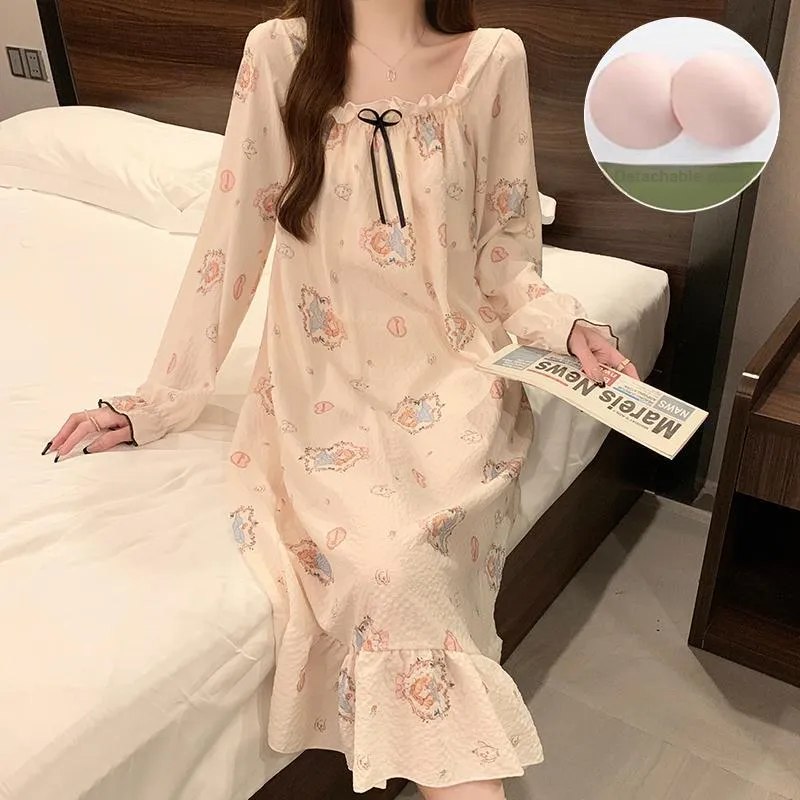 Ta Yan Nightgown Women's Apricot-2