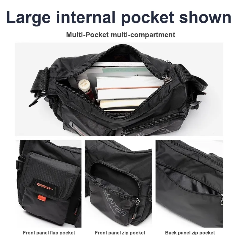 Volunteer Oxford Casual Fashion Shoulder Bag, Crossbody Bag Small Size Unisex Black/Gray/Blue/Green-11