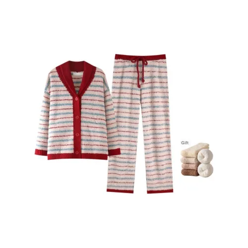 ZumashL Luxury Designer Series Winter Pajama Set Women's Cranberry Red