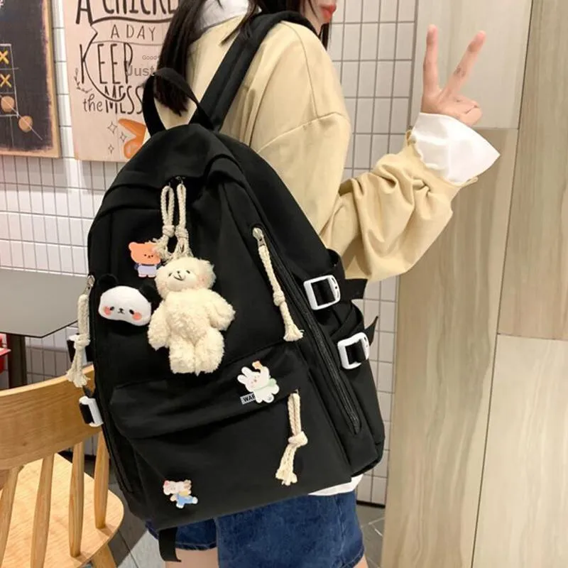 Warrior Nylon Backpack Medium Size Women's White/Black-13
