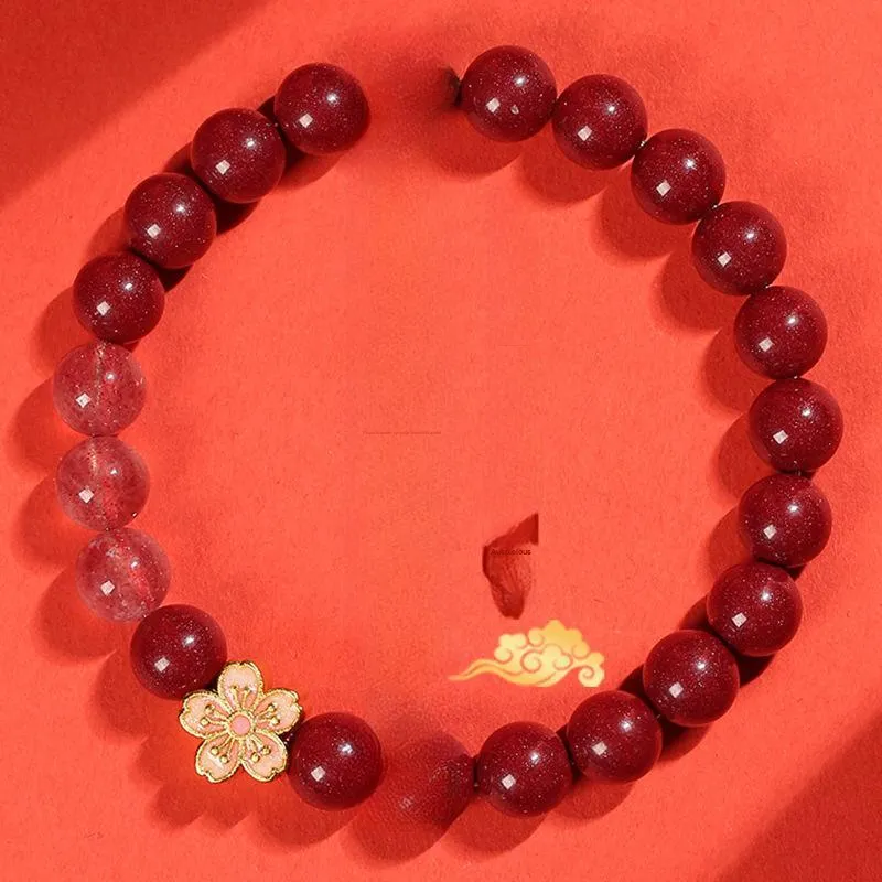 WUMZK Reconstructed Cinnabar Bracelets Unisex-1