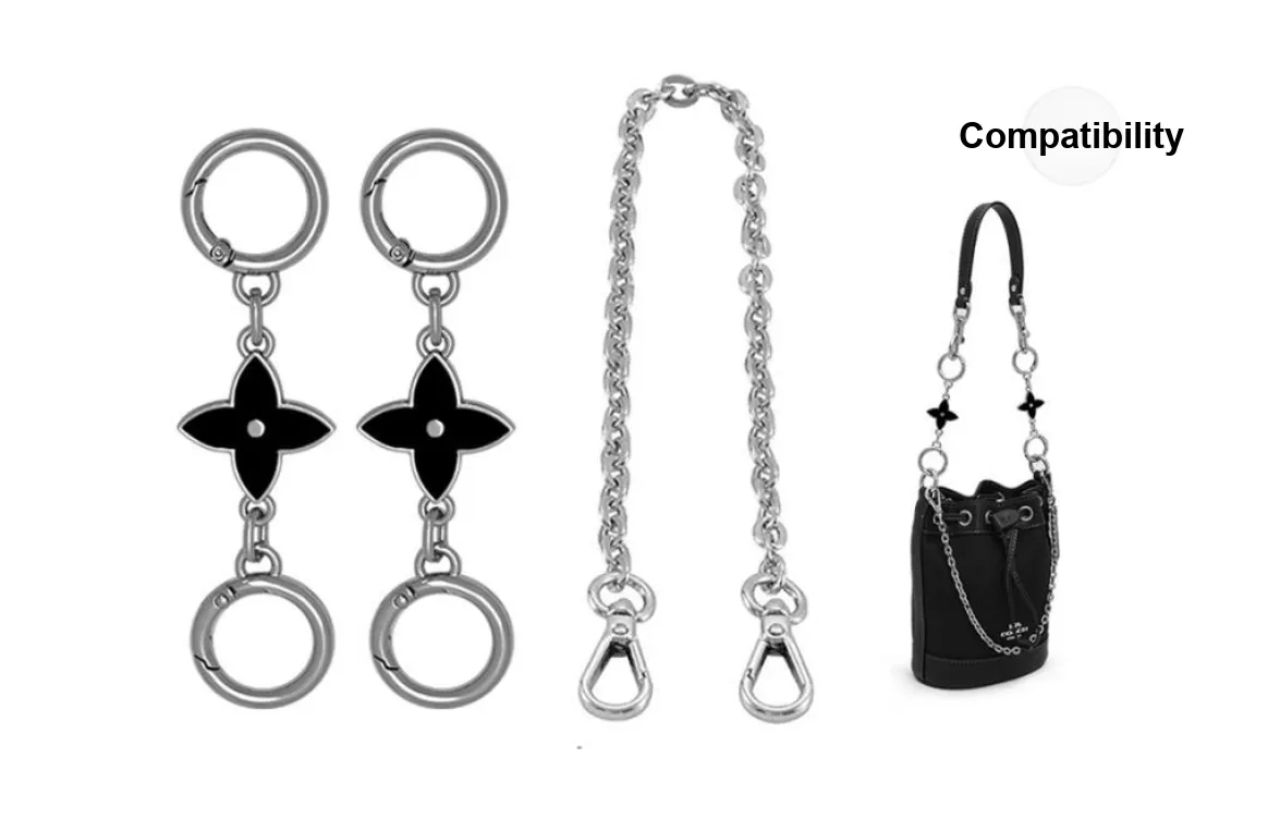 Lan Bao Fan Alloy Metal Bag Accessory Shoulder Strap Liner Women's Silver