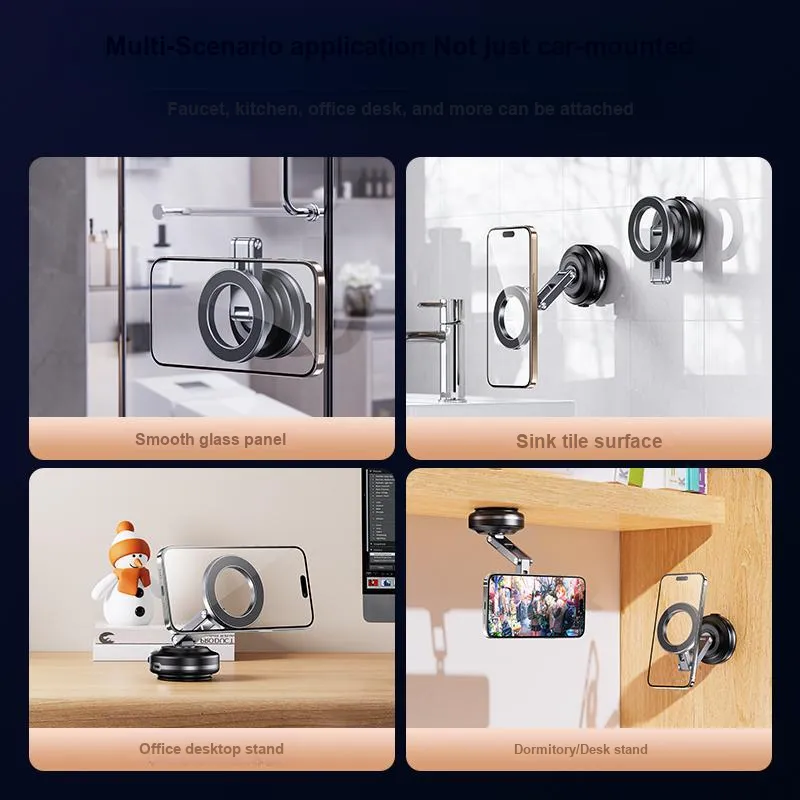 THE TREE Phone Stands Magnetic Vacuum Suction Cup Desktop Glass For Lazy People Support-3