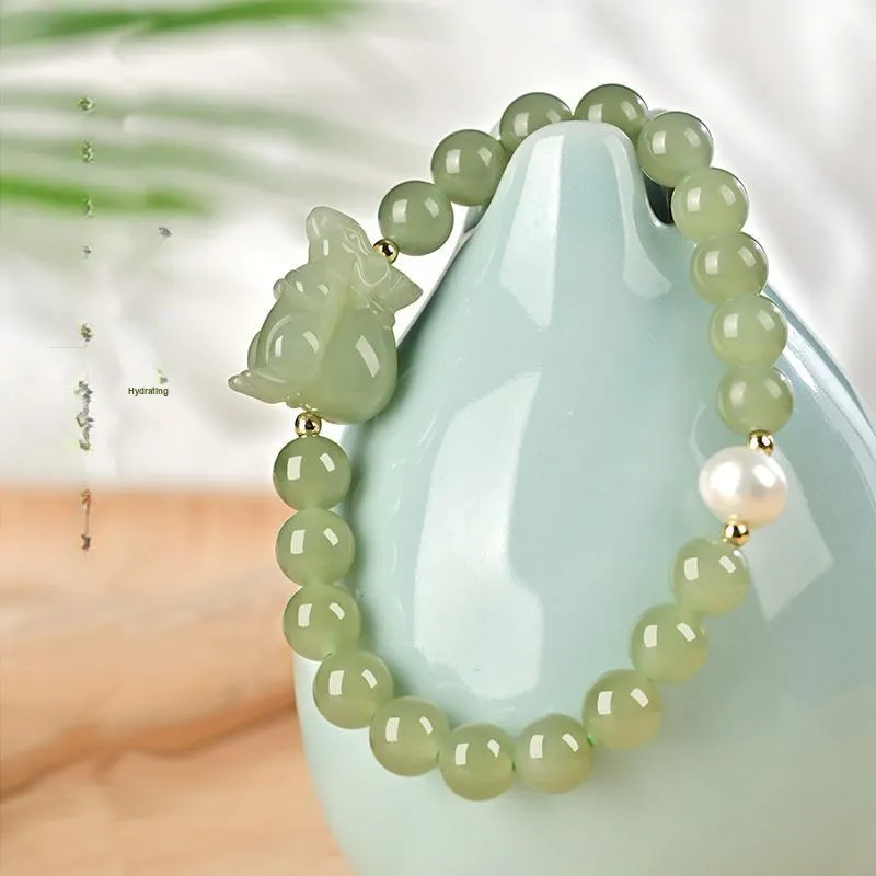 KUNYUYAO Chinese Zodiac Zodiac Year Bead Chain Beaded Bracelet White Jade Unisex-6