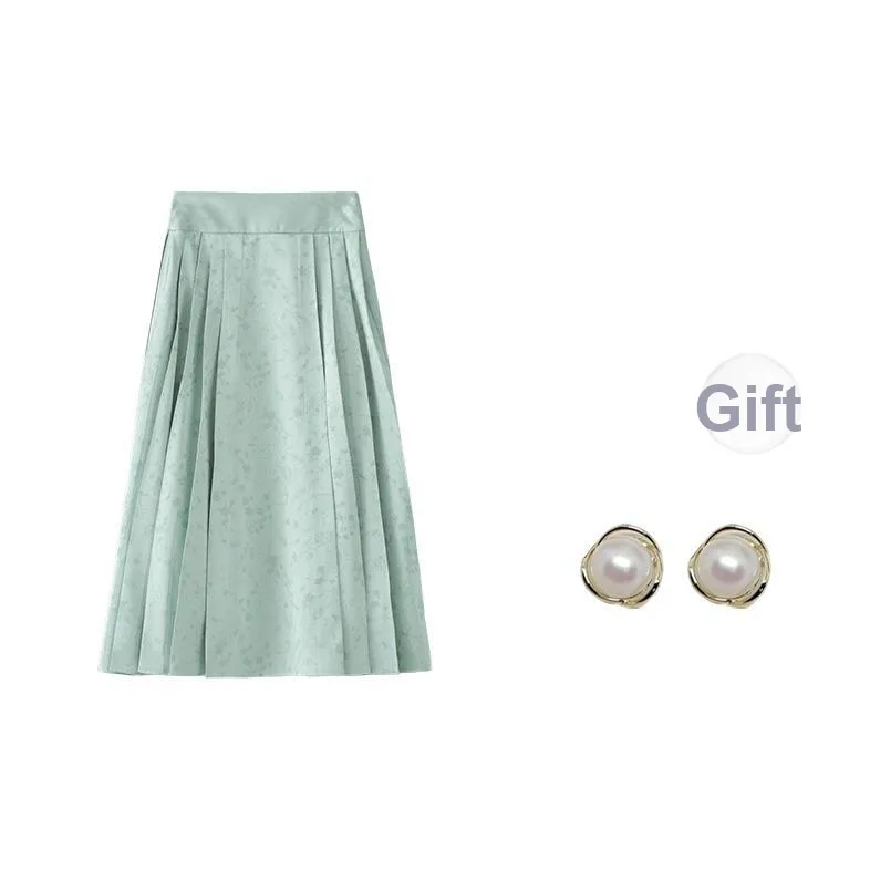 ANNECHEN Повседневный Длинный Юбка Женские Зеленый