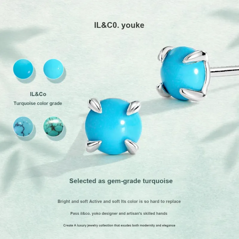 IL&CO. Turquoise Stud Earrings Unisex-4