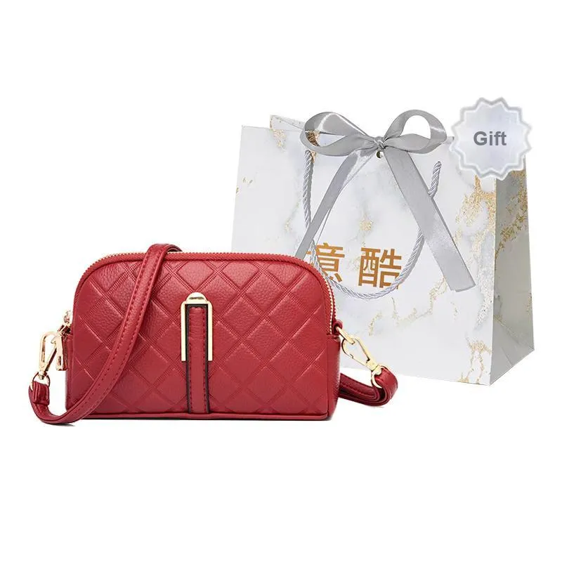 Cool PU Crossbody Bag, Shoulder Bag Women's Black/Red/Purple/Khaki-3