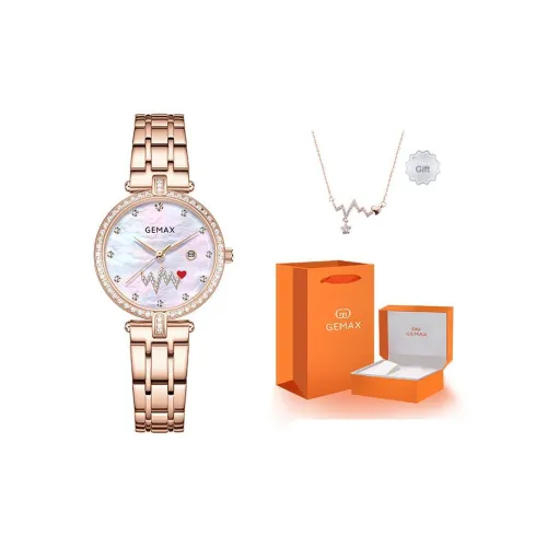 GEMAX Наручные часы Кварцевый механизм Ремешок из нержавеющей стали Часы для женщин Циферблат белого цвета