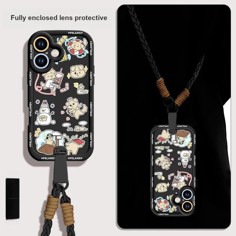 Sen Dog Silicone Material Crossbody Handheld Original Phone Cases Compatible With Apple 16 Pro Max/Pro/Plus/15/14/13-5