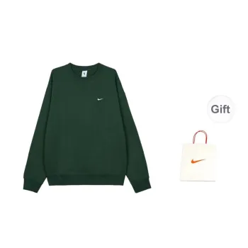 Nike Sweatshirts Men Green+Shopping Bag