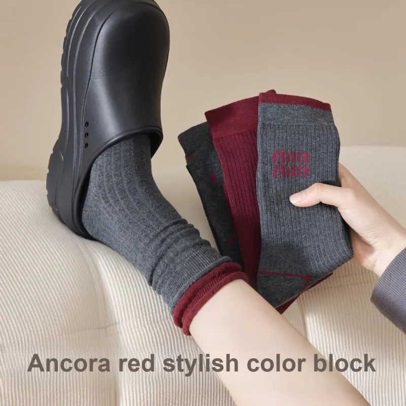 Temooues Mid Calf Socks Women's Combo Set-2