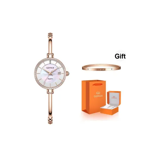 GEMAX Наручные часы Кварцевый механизм Ремешок из нержавеющей стали Часы для женщин Циферблат белого цвета