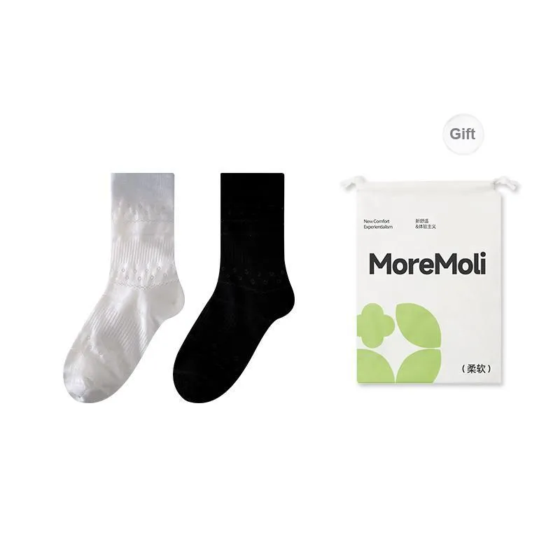 Moremoli Mid Calf Socks Women's Shopping Bag 2 Pack-2