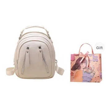 PARK DANCE PU Backpack Women's Beige/Pink/Black/Gray/Green