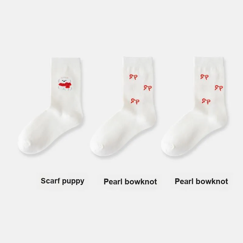 H YXIANG Mid Calf Socks Women's Combo Set-1
