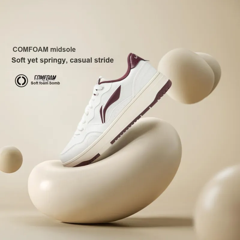 LiNing Tianji Soft Slip Resistant Cushioning Abrasion Resistant Low Top Skateboard Shoes Men's Ecru-7