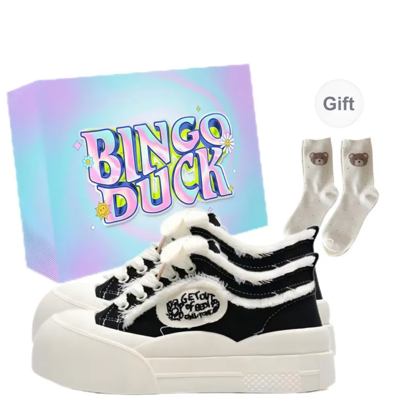 BINGO DUCK Anti Slip Wear Resistant Low Top Skateboard Shoes Women's-15