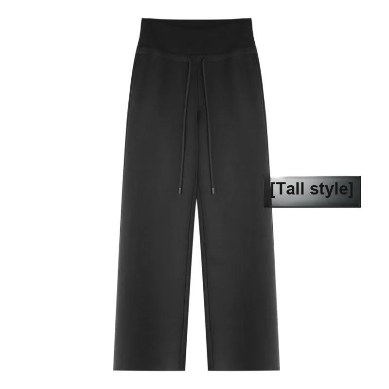 KALULI Spring Fall Casual Wide Leg Pants Sweatpants Women's Gray Black-9