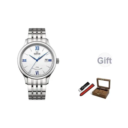 MARVIN Origin Series Автоматический Механический Механизм Мужские Часы Часы Белый Циферблат Корпус из Нержавеющей Стали