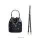 Bucket Bag with Black Shoulder Strap-White Buckle (Adjustable 92-112cm)