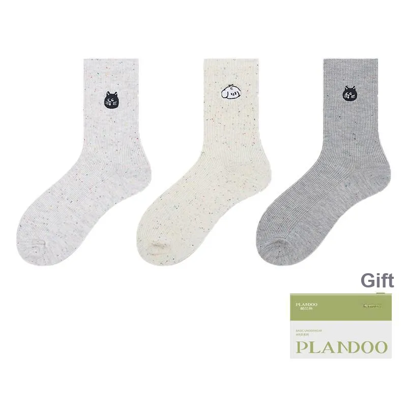 PLANDOO Mid Calf Socks Women's Shopping Bag Combo Set-0