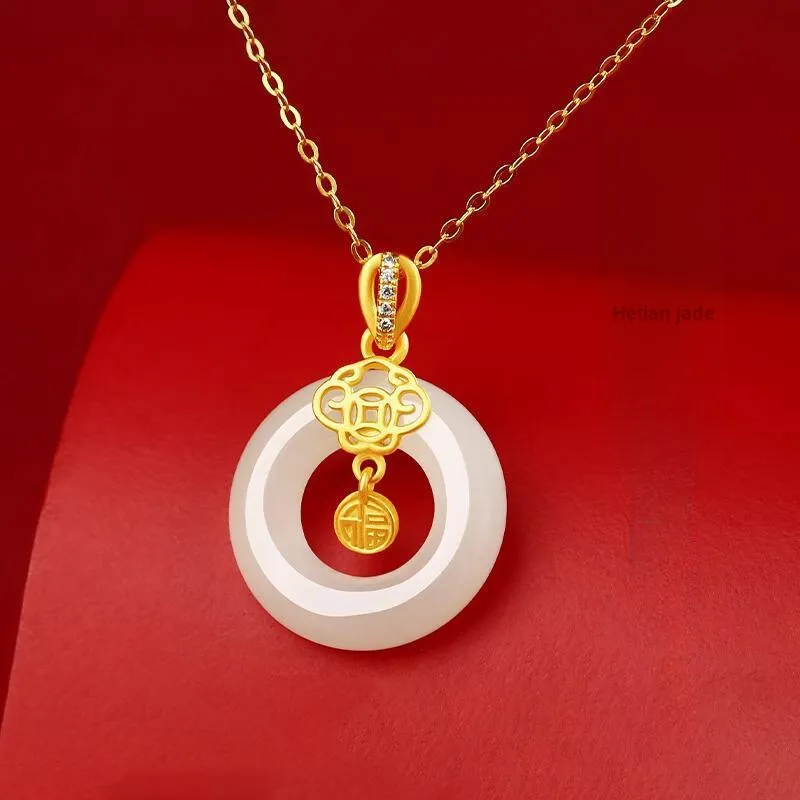 EADDA JEWELRY Hetian Jade Pendants White Jade Unisex-3