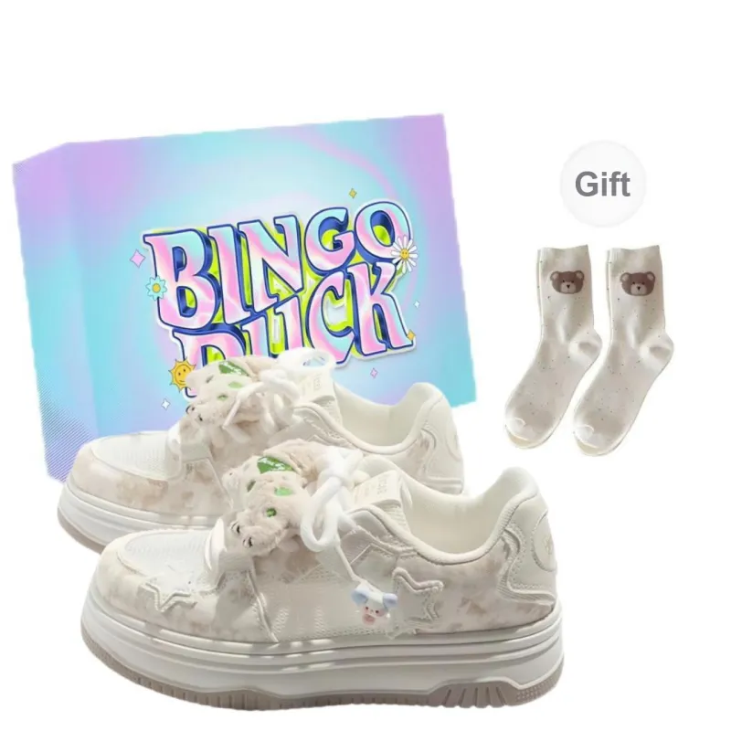 BINGO DUCK Slip Resistant And Breathable Low Top Skateboard Shoes Women's-4
