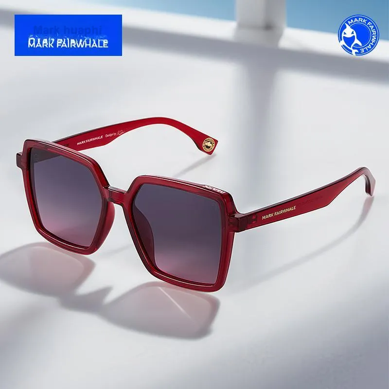 FAIRWHALE TR90 Square Sunglasses Women's Black/Transparent/Burgundy Frame-11