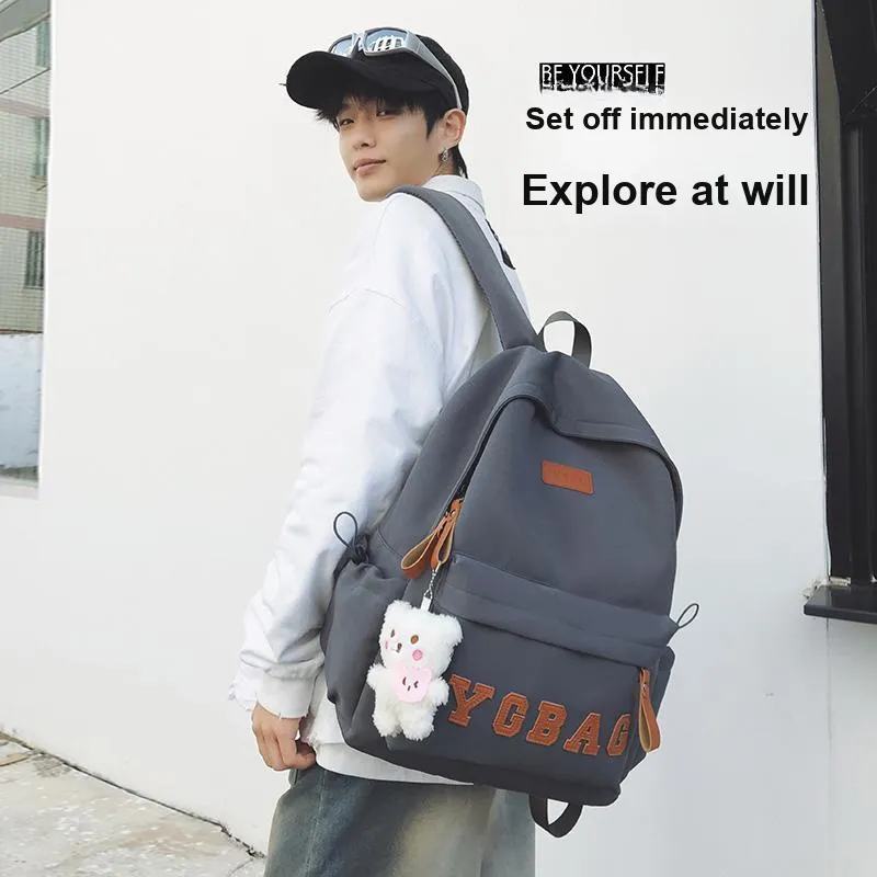 KAMLUI Nylon Backpack Regular Unisex White/Gray/Black/Burgundy/Khaki-10