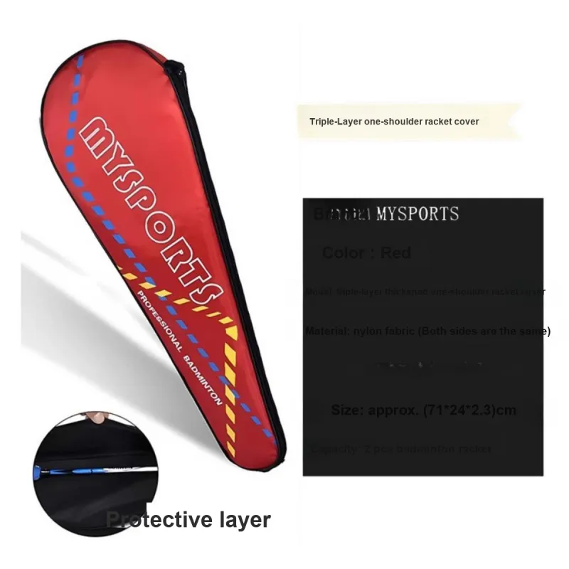 Mysports Badminton Racket Bags 2 Pcs Pack Sporty Style Shoulder Bag Unisex Sun Protection Insulation-9