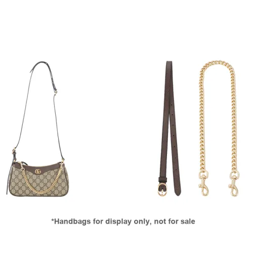 Lan Bao Fan Bag Accessories Ophidia Brown Extension Strap+Straight Gold Twist Chain 109cm