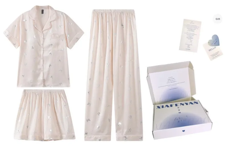 XIAFENYAN Pajama Set Women's Apricot-0