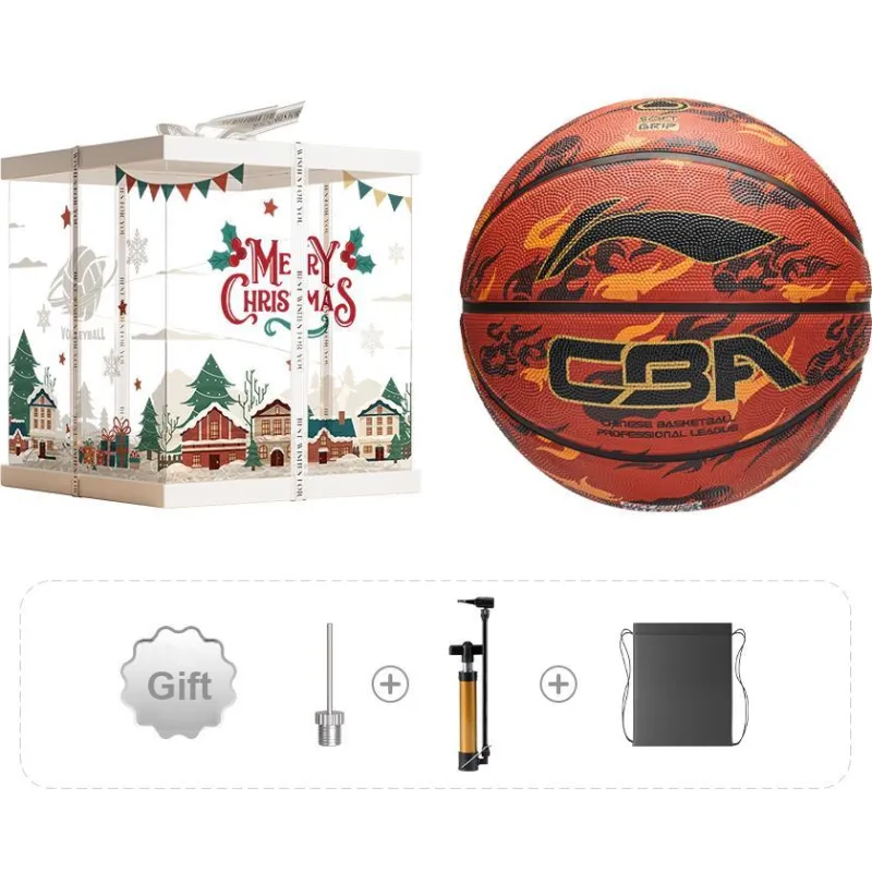 LiNing Rubber Basketball Black Red Size 7 Ball Training Unisex-3