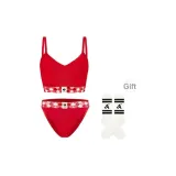[Beauty Koi Fish]V-Neck Bra+French Mid-Rise Briefs
