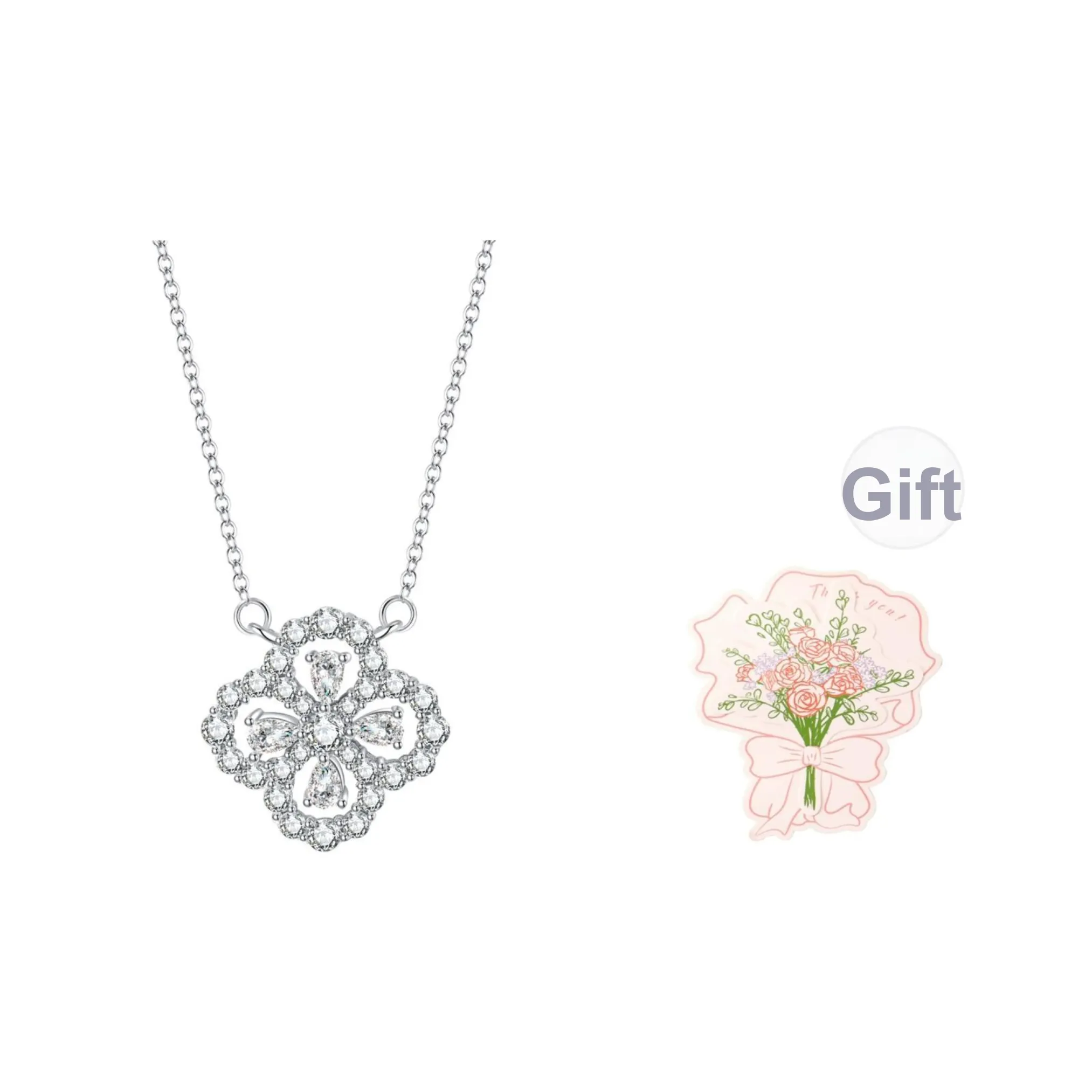 Lao Feng Xiang Dreamy Four-Leaf Clover Series Necklaces Women's