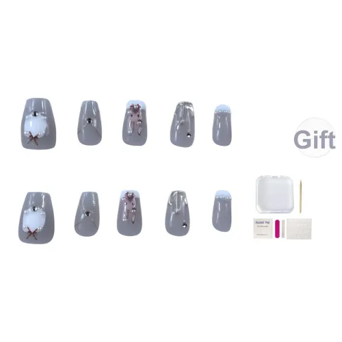 JIACHUN Hand Разрисованный Rococo Bunny False Nail Короткий LADDER 15 мм