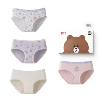 FENTENG x LINE FRIENDS Brown Bear Underpants Women's 4 Pack