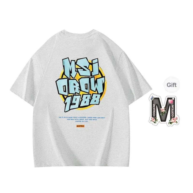 Cotton Shopping Drop Shoulder Sleeve T-Shirt Unisex-16