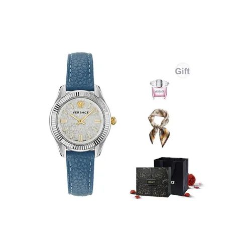 VERSACE Modern Password Collection Наручные часы Кварцевый механизм Зеленый циферблат Унисекс Ограниченный Удача Коробка + шелковый шарф