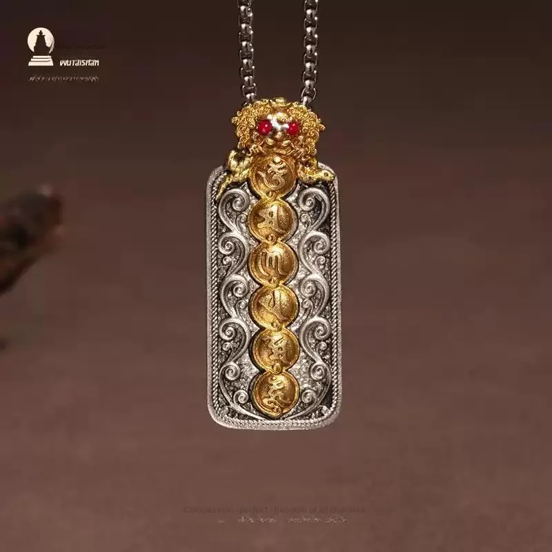 Mount Wutai Stainless Steel Necklaces Men's-1