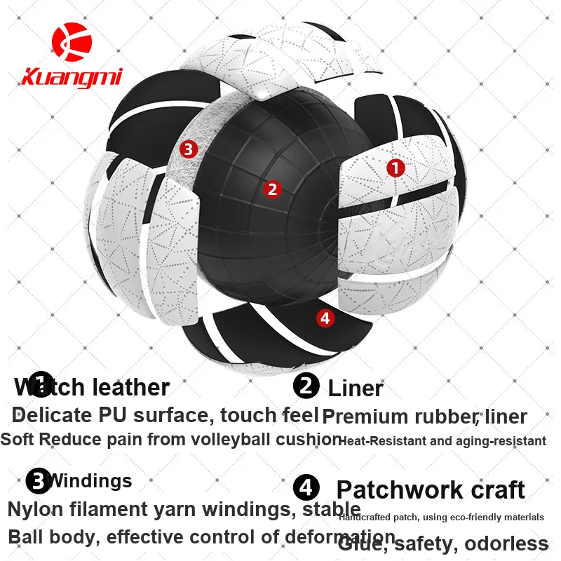 Kuangmi Shining Constellation Series PU Size 5 Volleyball Unisex White-9