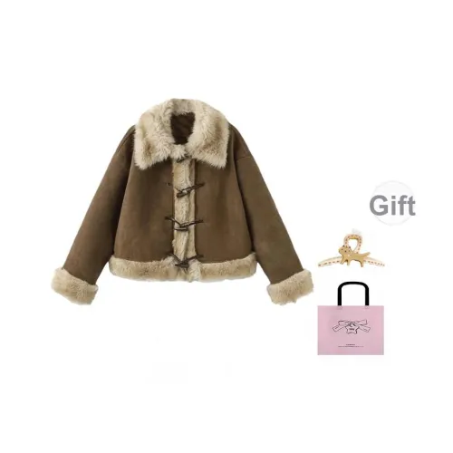 EVPGB Коричневый Женские Бархатные Куртки