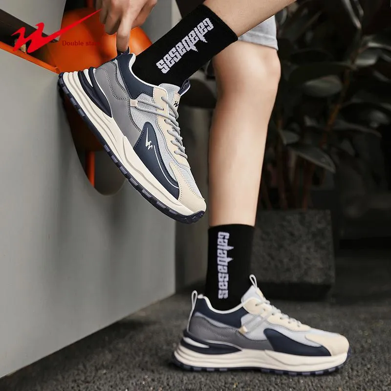Binary Low Top Running Shoes Men's Gray Blue-10