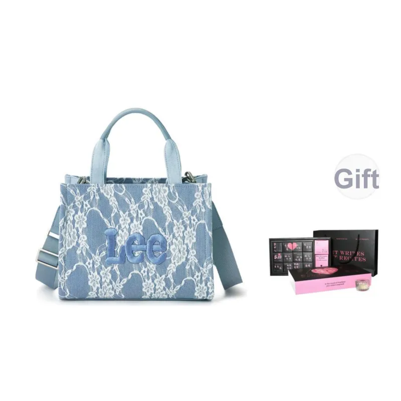 Lee Fabric Handbag, Crossbody Bag, Shoulder Bag Women's Lace Blue White-0