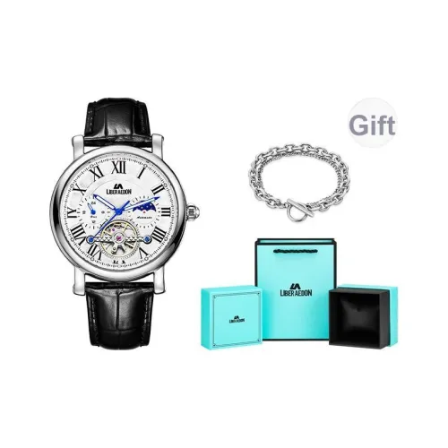 LIBER AEDON Механический механизм Белый циферблат Мужские часы
