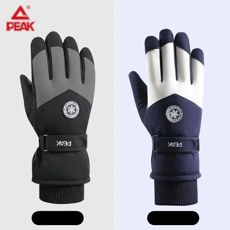 PEAK Polyester Sports Gloves Unisex Black Gray Blue White-2