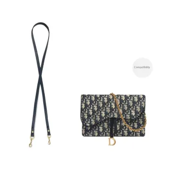 Cow Leather Bag Shoulder Strap Women's Dark Blue